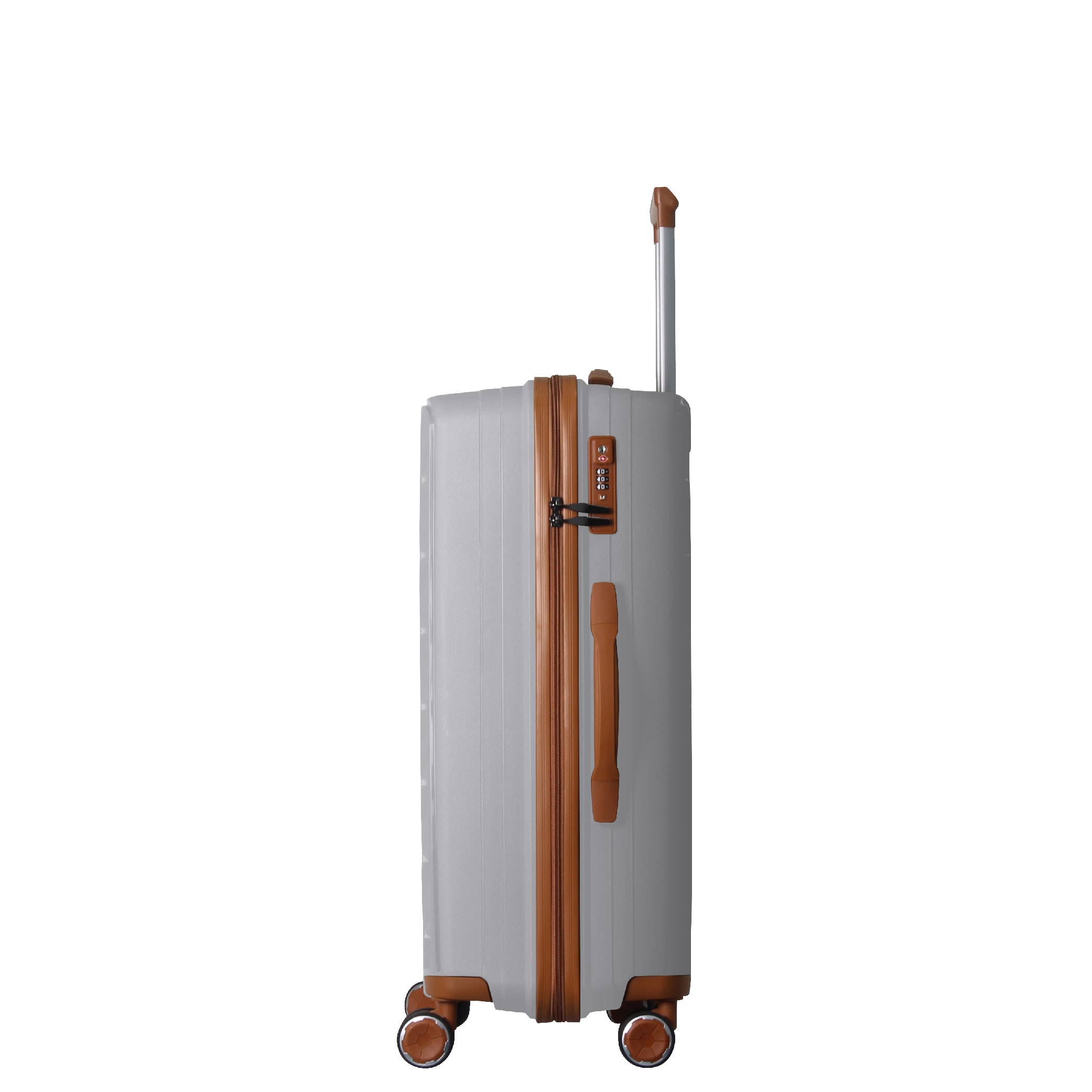 3-Piece Luggage Set Travel Lightweight Suitcases With Rolling Wheels, TSA Lock & Moulded Corner, Carry On Luggages For Business, Trip, (20"/24"/28"), White_voghion.com